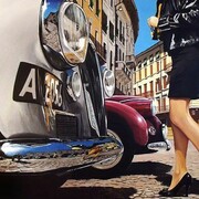 Claudio Filippini, Brescia, Corso Zanardelli, 2013,olio su tela, cm 80 x 80