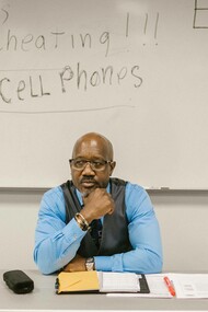 Teacher reflecting on his practice