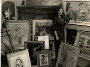 Lady Kathleen Epstein with some of her art collection C. 1972.
