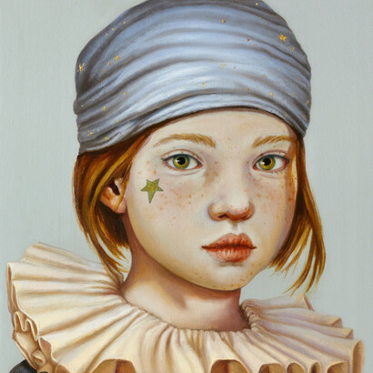 Claudia Giraudo, Princess Starry Sky, 2018, Olio su tela, 20x20 cm