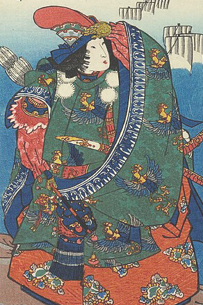 Kihan 帰帆 (Returning boats from Tsukushi) / Kenjo hakkei 賢女八景 (Virtuous Women for the Eight Views), Empress Jingū