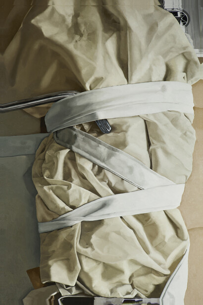 José Santos III (b.1970), Why Axis, 2014, Oil on canvas, 152.4 x 102.87 cm; 60 x 40.5 inches
