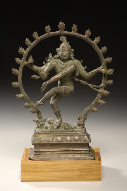 Indian, Chola Dynasty
Shiva Nataraja (Shiva Lord of the Dance)
11th century
Bronze
9 7/8 x 7 1/8 in. (25.1 x 18.1 cm)
Sidney and Lois Eskenazi Museum of Art, Acquired from the estate of Thomas T. Solley