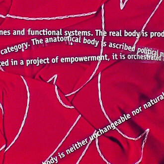 Maria Hahnenkamp 
V8/10, 2010 
Video without sound, 4:45 min
Text quotations: Judith Butler, The Psychic Life of Power: Theories in Subjection 
Courtesy of the artist
