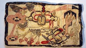 Simone Pellegrini, Alti contagi, tecnica mista su carta da spolvero, 97x163 cm, 2019