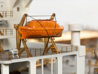 Globtik Tokyo (detail), Scale model of the 'Globtik Tokyo' oil tanker, 1973. Courtesy of Science Museum