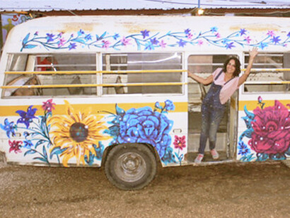 Marie-joe Ayoub and her bus