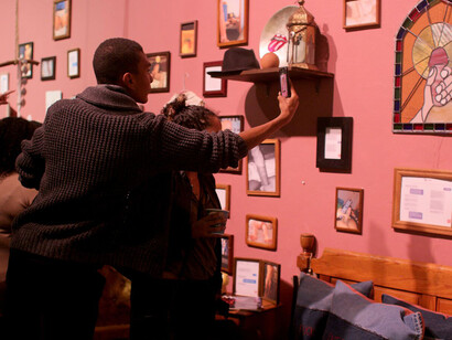 I Didn't ask for this: A lifetime of dick pics. Courtesy of Think Tank Gallery