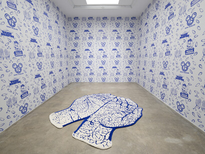 Slavs and Tatars, Hang Don't Cut, installation view, Tanya Bonakdar Gallery, Los Angeles, 2023, photo by Jeff Mclane. Courtesy of the artist and Tanya Bonakdar Gallery, New York / Los Angeles