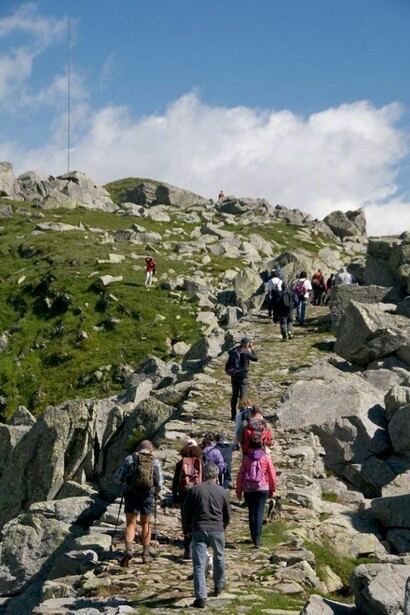 Group of hill walkers in Valchiavenna
