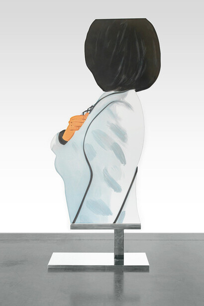 Alex Katz, Vivien in white coat; edition 4/6, 2022. Courtesy of Sponder Gallery