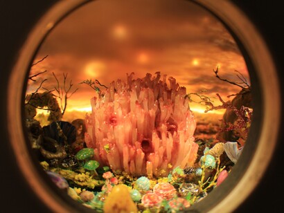 Patrick Jacobs, Coral Mushroom Head, diorama, 2021, foto Chiara Formicuzzi