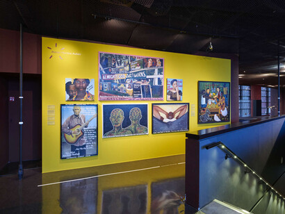 Kwame Akoto, Almighty God art works, exhibition view. Courtesy of Musée du Quai Branly