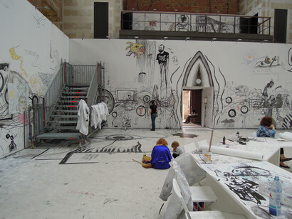 Paweł Althamer, installation view of Draftmen's Congress, Berlin Biennale, 2012. Photo by Yefgen
Stamborski, courtesy neugerriemschneider and Foksal Gallery Foundation, Warsaw