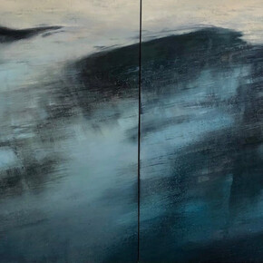 Gail Chase Bien, Ten Mile Beach (detail), 2020. Oil on canvas (diptych), 48 x 96 inches. Courtesy of Andra Norris Gallery