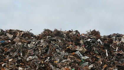Waste disposed in a scrap yard