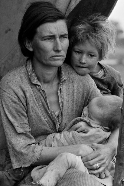 "Madre migrante", fotografía, Dorothea Lange, 1936