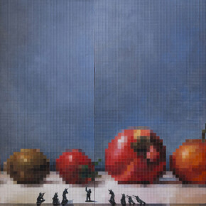 Salvo Ligama, La resa dei conti esecuzione, particolare, 2015, 72 140 cm