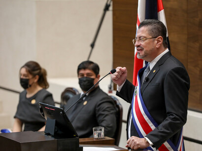 Discurso del presidente de Costa Rica, Rodrigo Chaves Robles, ante la Asamblea Legislativa, el 8 de mayo del 2022. Fotografía: Julieth Méndez