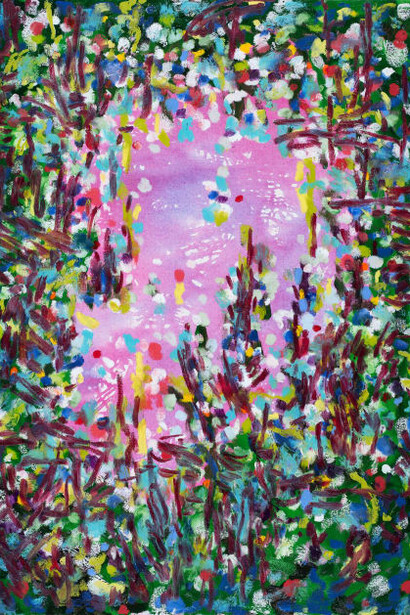 Michael De Feo, Dendrogyra (detail), 2023. Acrylic, oil, and oil stick on canvas, 40 x 30 in (101.6 x 76.2 cm). Courtesy of Hexton Gallery 