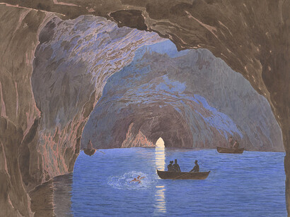 Jakob Alt, The blue Grotto on the Island of Capri, around 1835/36. Mit freundlicher genehmigung des Albertina Museums