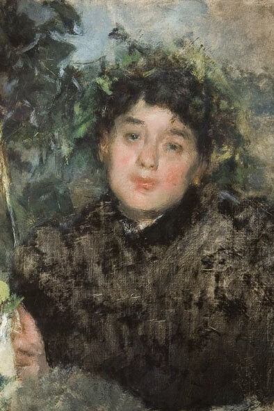Antonio Mancini Bevo la birra / Ritratto della nipote Agrippina Ruggeri,1888 Olio su tela, 60,5 X 49 cm. Courtesy of Galleria Bottegantica