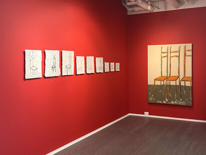 Bilal Chahal, Cronos y Kairós, vista de exhibición. Cortesía de Galería La Balsa 
