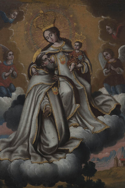 Anónimo, Virgen de la Merced con San Pedro Nolasco, s. XVIII. Cortesía del Museo Pedro de Osma