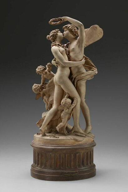 Claude Michel, called Clodion (1738–1814), Zephyrus and Flora, 1799, Terracotta, The Frick Collection, New York, Photo: Michael Bodycomb