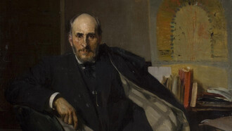 Joaquín Sorolla; Retrato de Santiago Ramón y Cajal, 1906. Museo Provincial de Zaragoza (detalle)
