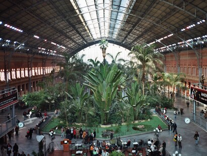Estación de Atocha, Madrid. Jardín tropical en los antiguos andenes