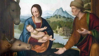 La Sacra Famiglia (Tavola di Tortona), dettaglio. Chiesa di Santa Maria Canale