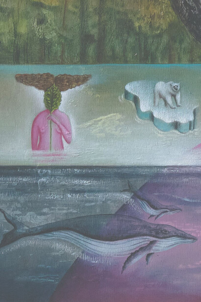 Octavia Monaco, Ritratto di Carlotta C. Nell’acqua, giocano una piccola megattera e sua madre: comunicano con un linguaggio elettivo e sono testimoni delle amniotiche radici, (dettaglio)