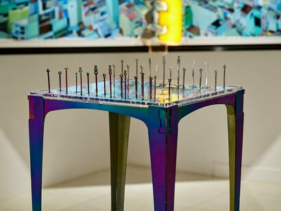 An overhead cityscape comes alive  — Buehner’s way of exploring place, memory, and repetition in urban form