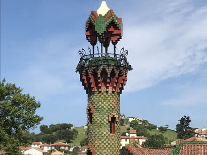 View of El Capricho's ''minaret'' tower, Comillas, Spain