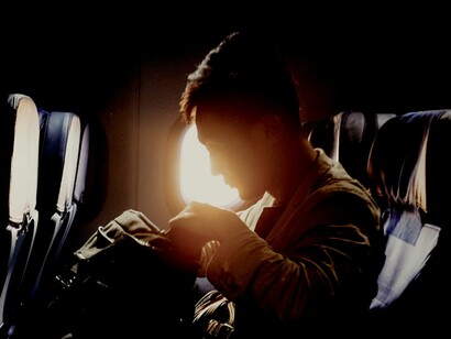En el avión
