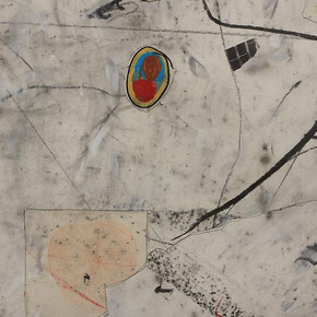 Joseph Hart, detail of Untitled (K.I.05), 2014 / collaged paper, acrylic, oil crayon and graphite on paper / 50 x 38 inches