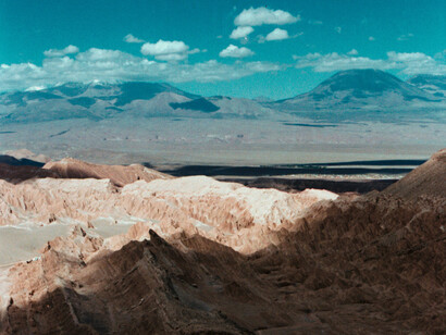 View of the Cordillera Domeyko mountain range in Chile