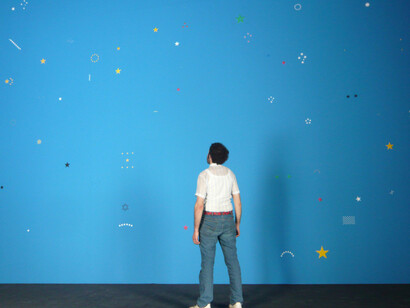 Fayçal Baghriche, installation view of Elective purification, 2009. Wallpaper, variable dimensions. Courtesy the artist and Galerie Jérôme Poggi, Paris.