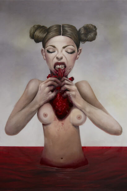 Flavio Rossi Dream Bite (2016); acrylic and resin on canvas; 200x150cm  (78,0x58,5 in). Courtesy of Espinasse 31