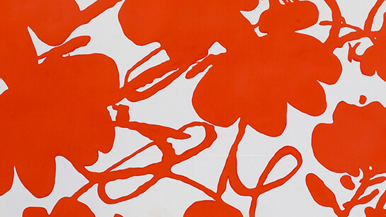 Donald Sultan, detail of "Red Lantern Flower, April 10 2014," 2014. Courtesy of Ryan Lee, New York.
