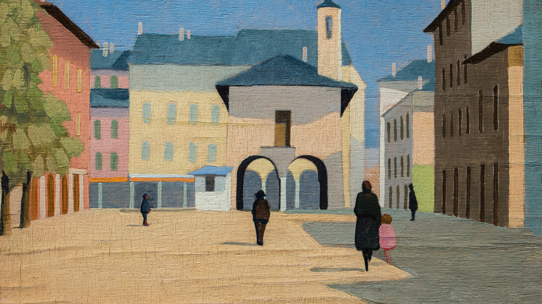 Antonio Calderara, Sin título (The Market Square in Orta), 1929, Colección privada