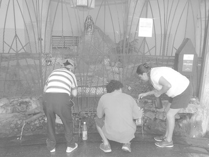 Feligreses tomando el agua de «La pilita», iglesia de los Ángeles, Cartago, Costa Rica. Foto: Sergio Orozco Abarca, 2022