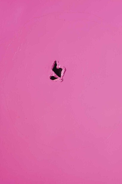 Lucio Fontana, Concetto Spaziale, 1962, Oil and graffiti on canvas, 116 x 89 cm / 45.7 x 35 in, Courtesy Tornabuoni Art, London