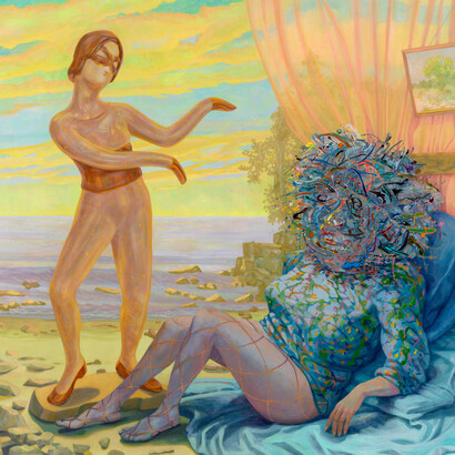 Mary Lou Zelazny, Dancing lady entertains (detail), 2025. Courtesy of Zolla Lieberman Gallery