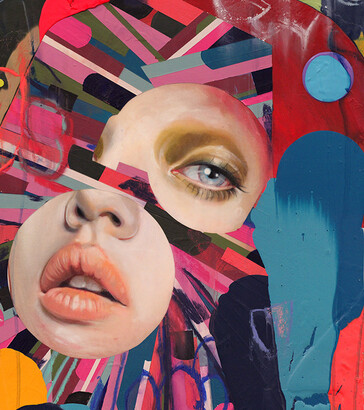 Erik Jones Sea-Fingers, 16x16 inch, 41x41cm. Watercolor, colored pencil, water-soluble wax pastel, acrylic on Rives bfk paper mounted to panel