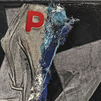 Claudio Marini, Untitled, detail, 2014, mixed media on wood, 35 x 30 cm
