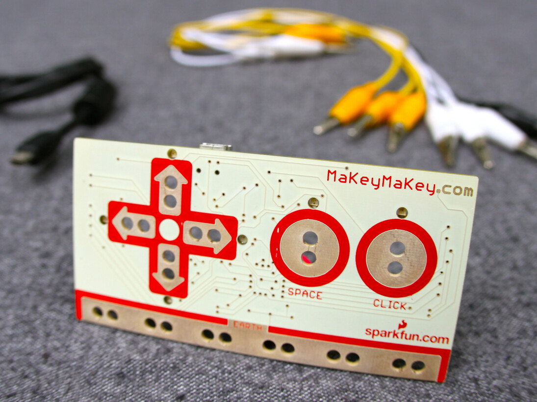 Jay Silver (American, born 1979) and Eric Rosenbaum (American, born 1979). MaKey MaKey. 2012-2014. Electronic components. 9 x 3.8 x 1.8” (22.9 x 9.7 x 4.6 cm). Image courtesy of JoyLabz. The Museum of Modern Art, New York. Gift of JoyLabz.