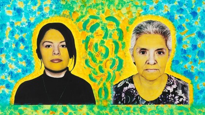 A painting made by multi-disciplinary artist Mabel Valdiviezo shown in Prodigal Daughter