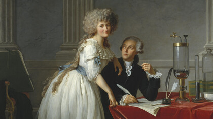 Jacques-Louis David, Portrait d'Antoine Lavoisier avec sa femme, détail